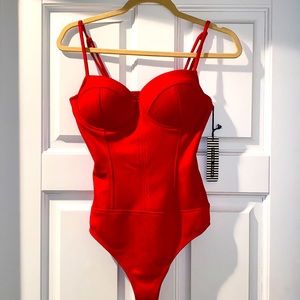 Sexy Red Bodysuit Haute Monde